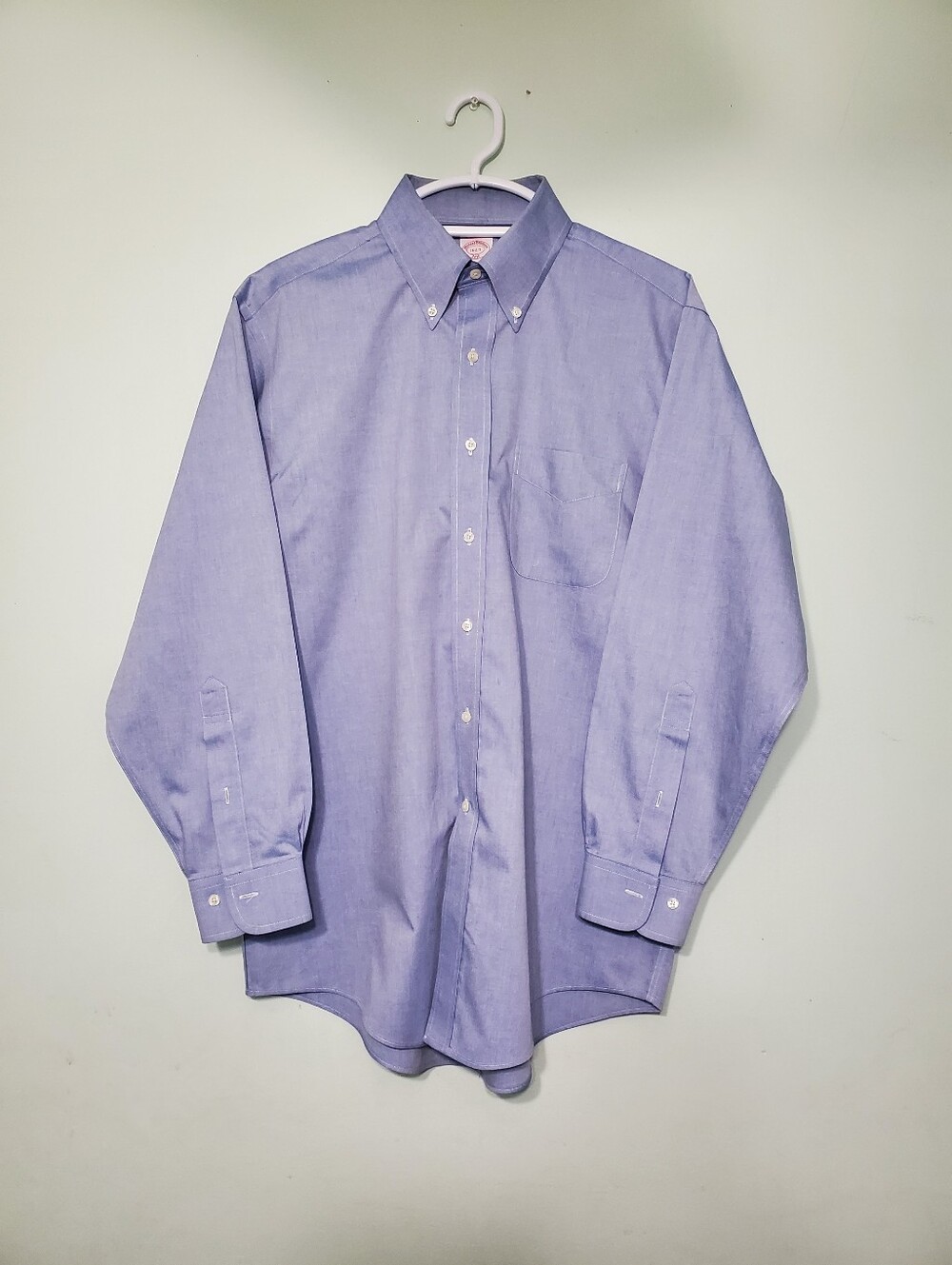 ​Brooks Brothers 346 Mens Blue Oxford Shirt 16 2/3 Non-Iron Button Down